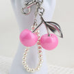 Nameria Pearl Chain Cherry Keychain