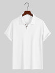 Nameria Men's Lapel Rhombic Knit Short Sleeve Polo