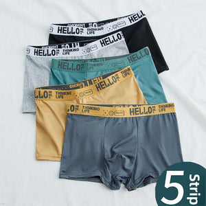 Nameria Men's Mid Waist Solid Color Boxer Briefs