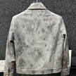 Nameria Men's Retro Tie-Dye Short Jacket with Lapel Collar
