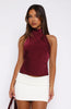Nameria High Neck Backless Halter Top