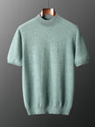 Nameria Mens Cashmere Blend Seamless Short Sleeve Knit Sweater