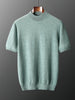 Nameria Mens Cashmere Blend Seamless Short Sleeve Knit Sweater