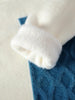 Nameria Round Neck Fleece Knit Sweater Ribbed Hem